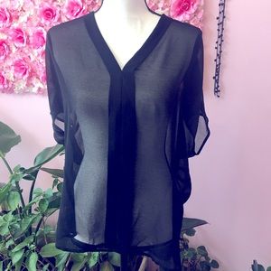 Victoria’s Secret Sheer dolman batwing oversized v neck sexy top blouse shirt